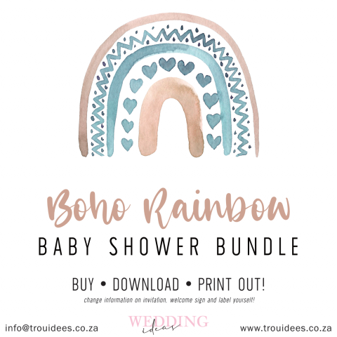 Boho Rainbow (Boy) Baby Shower Stationery